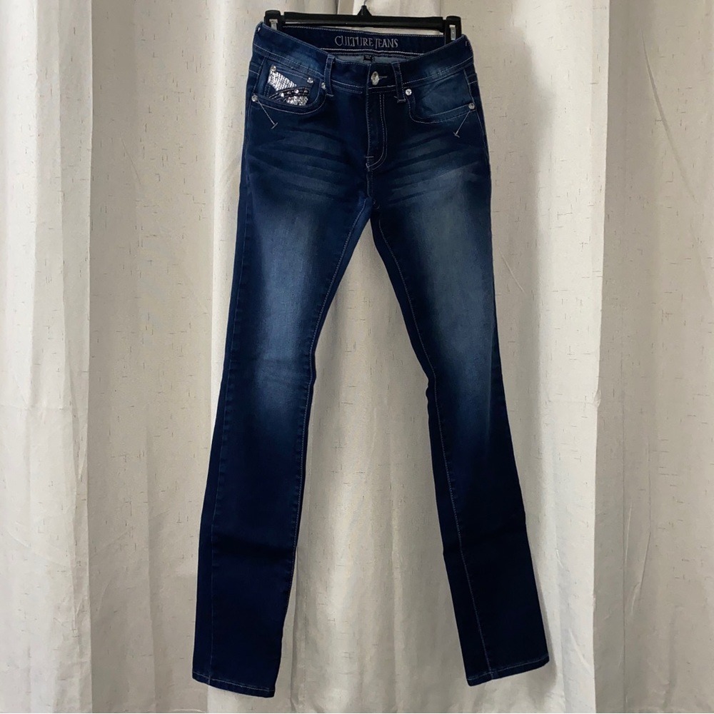 Culture Blue Jeans-Gem Stud& Sequined NWOT